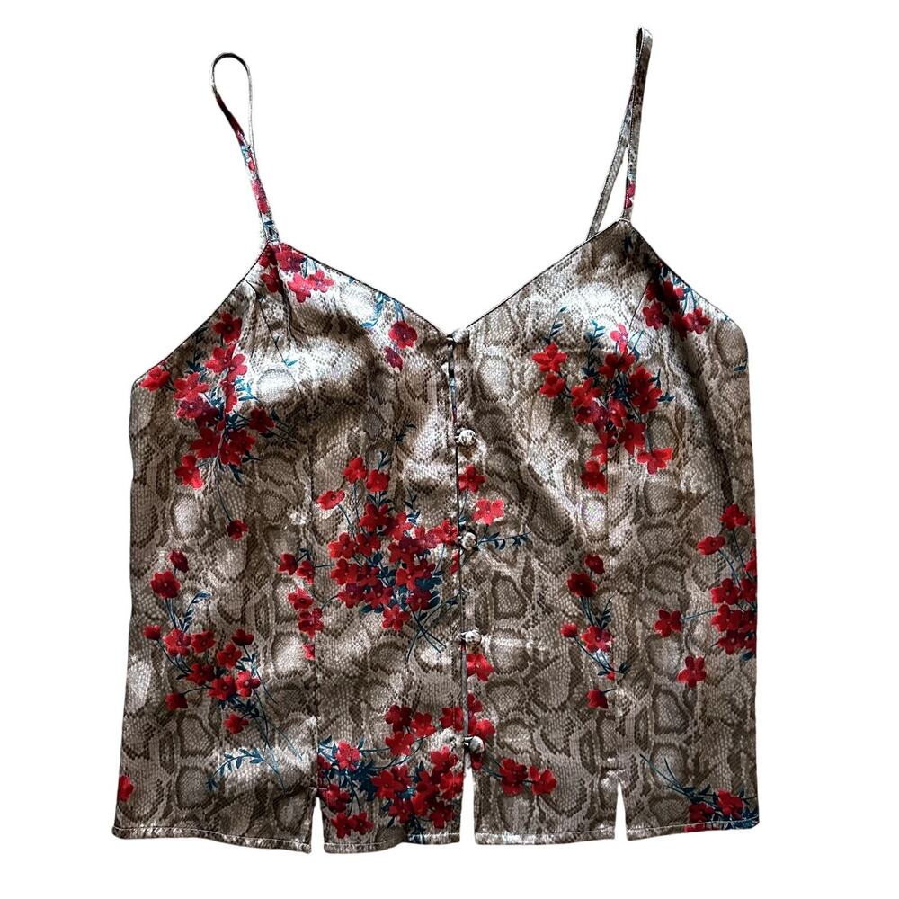 VTG VALERIE STEVENS Spaghetti Strap Tank Top Size M Indie 90s Y2K Classic Casual